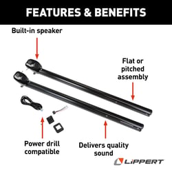 Lippert Components V000436708 Solera Regal Power Awning Hardware Kit 69in Flat Black with Wire and Switch — image 2