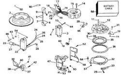 Picture of OMC 0586472 CDI Ignition Power Pack for Evinrude Johnson 25 35 HP 3-Cylinder Outboard