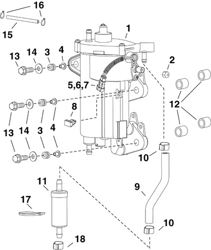 Picture of OMC 5007896 Vapor Separator Tank (VST) Kit with Fuel Pump 15-30HP