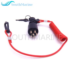 Picture of OMC 0765562 Lanyard Ignition Switch & Key Assembly for Johnson Evinrude Outboard