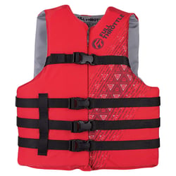 Picture of Absolute Outdoor 112432-100-010-16 Full Throttle Deluxe Ski PFD Type III Life Jacket Red Black XS