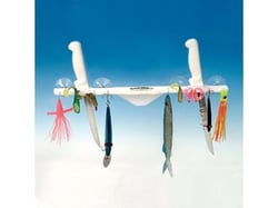 Picture of Deep Blue Marine Products LR-18 18" Acrylic Lure Rack with Knife Slots - Suction Cup Mount