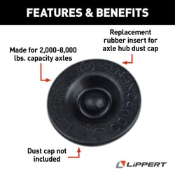 Picture of Lippert Components 693722 Rubber Insert for Axle Hub Dust Caps 2000-8000 lb Axles 10-Pack