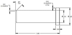 Picture of Lippert Components 431582 Solera Awning Arm Pivot Pin 0.370 x 1.340 Dacromet Finish