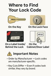 Picture of AP Products 013-691607 J Series Replacement Key Code 607 for Fastec RV Door Locks