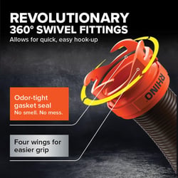Camco 39760 RhinoFLEX 15-Foot RV Sewer Hose Kit with 4-in-1 Elbow Adapter and Storage Caps — image 5