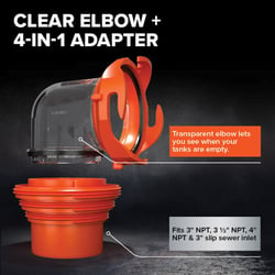 Camco 39760 RhinoFLEX 15-Foot RV Sewer Hose Kit with 4-in-1 Elbow Adapter and Storage Caps — image 8