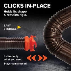 Camco 39760 RhinoFLEX 15-Foot RV Sewer Hose Kit with 4-in-1 Elbow Adapter and Storage Caps — image 6