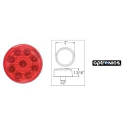 Picture of Optronics MCL50RB Miro-Flex 2" Round LED Marker Clearance Light 9 Diode Red