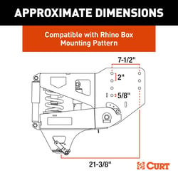 Picture of CURT 2024044574 Helux Coil-Spring Gooseneck Pin Box 20,000 lb. Capacity 2,700 lb. Pin Weight