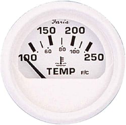 Picture of Faria Instruments 13110 Dress White 2" Water Temperature Gauge 100-250°F