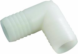 Picture of Brass Fittings EL38516 Nylon Hose Barb Elbow 90 Degree White FDA Approved