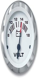 Picture of Sierra 65506P Lido 2" Voltmeter Gauge 8-18V White Face Stainless Steel