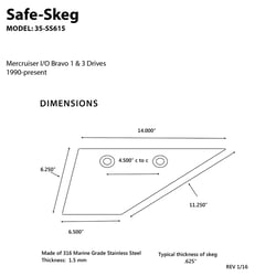 Picture of Panther 35SS615 Safe-Skeg Stainless Steel Skeg Guard for MerCruiser Bravo I & III