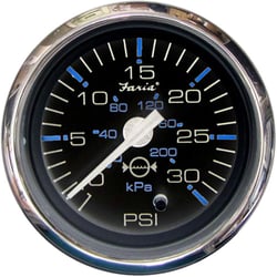Picture of Faria Instruments 13712 Chesapeake Black 2" Water Pressure Gauge 30 PSI