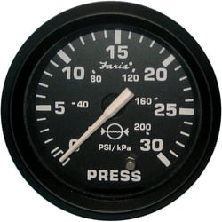Picture of Faria Instruments 12810 Euro Black 2" Water Pressure Gauge 30 PSI