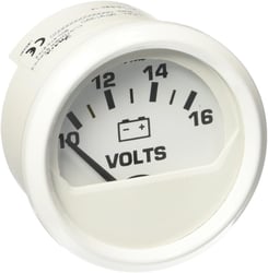 Picture of Faria Instruments 13120 Dress White 2" Voltmeter Gauge 10-16 VDC