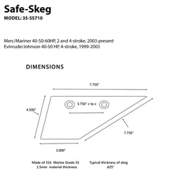 Picture of Panther 35SS710 Safe-Skeg Stainless Steel Skeg Protector for Evinrude/Suzuki/Mercury