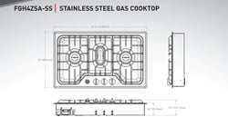 Picture of Furrion C-FGH4ZSA-SS-RGRATE Replacement Right-Hand Grate for Chef Collection Gas Cooktop