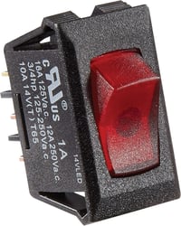 Picture of RV Designer S247 Illuminated Rocker Switch 10A Black with Red Indicator