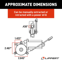 Picture of Solera 373566 Power Awning Replacement Motor with Manual Override Single 2-Way Connector