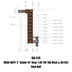 Gen-Y Hitch GH-315 Mega-Duty Adjustable Drop Hitch 10" Drop 2" Shank Class IV — image 3