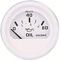 Faria Instruments 13102 Dress White 2" Oil Pressure Gauge 80 PSI — image 2