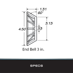 Tie Down Engineering 86405 Hull Sav'r PVC Black 3 in. Bow Roller Assembly with End Bells — image 3