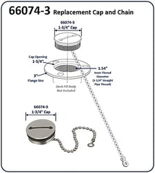 Picture of Attwood Marine 66074-3 Stainless Steel Deck Fill Replacement Cap