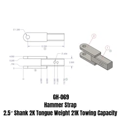 Picture of Gen-Y Hitch GH-069 Hammer Strap for 2.5" Receiver - 21,000 lbs Capacity