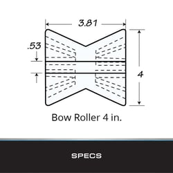 Picture of Tie Down Engineering 86287 Amber PVC Bow Roller 4in x 1/2in Shaft Boat Trailer