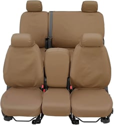 Covercraft SS3446PCTP Polycotton SeatSaver Custom Front Row Seat Covers Taupe — image 2