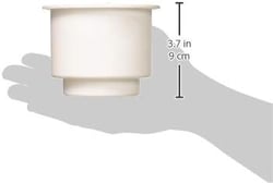 Beckson Marine GH43D-W1 Recessed Super Size Drink Holder with Drain Spigot White — image 2
