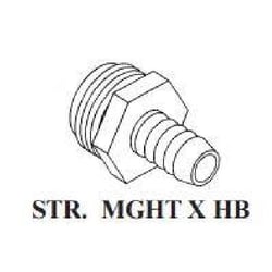 Picture of Brass Fittings A3414 Nylon Pipe to Hose Barb Male Adapter 1/4" x 3/4"