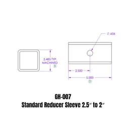 Gen-Y Hitch GH-007 2.5" to 2" Reducer Sleeve 5.5" Length — image 2