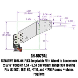 Picture of Gen-Y Hitch GH-8075AL Torsion-Flex Fifth Wheel to Gooseneck Adapter 25K