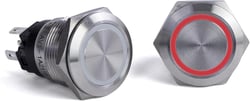 Picture of Sierra AV10040R Push Button Switch with Red LED Halo Ring