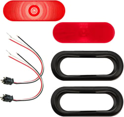 Picture of Optronics TLL002RK 6" Oval LED Tail Light Kit Red Stop Turn Tail