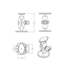 Ram Mounts RAM-B-138U Double Ball Drill-Down Mount with Diamond Plate Medium Arm — image 2