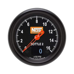 Picture of Holley NOS369VBBPF 2-5/8" Analog Nitrous Pressure Gauge 0-1600 PSI Black Face