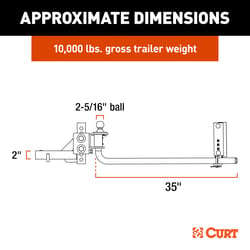 Picture of CURT 17599 TruTrack 2P Round Bar Weight Distribution Hitch with 2x Sway Control 5-8K