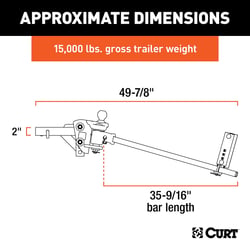 Picture of CURT 17501 TruTrack 4P Weight Distribution Hitch with 4x Sway Control 10-15K
