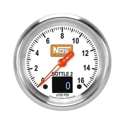 Picture of Holley NOS369VWAPF Nitrous Pressure Gauge 0-1600 PSI 2-5/8" White Face Mechanical Analog