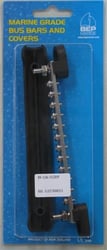 BEP Marine BB-12W-2S/DSP Single Bus Bar 12-Way 100A 2 Input Studs with Red/Black Covers — image 2