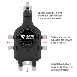Ram Mounts RAM-B-149Z-A-PD5VU Quick-Grip Pro Vibration Damping Phone Mount with U-Bolt Base — image 4