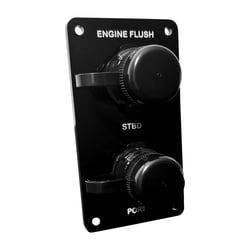 SeaMule SM-QCR2BV38 Flushmaster Dual Outlet Flush Port Reroute - Black Acrylic - Vertical - 3/8" Barb — image 2