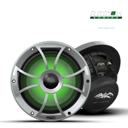Picture of Wet Sounds RECON 8-S RGB 8-Inch Component Style Marine Coaxial Speakers with Silver Grille and RGB Lighting