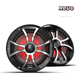 Picture of Wet Sounds REVO 8 XS-B-SS V3 8" Marine Coaxial Speakers Black XS RGB Grilles