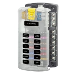 Picture of Blue Sea Systems ST Blade Fuse Block with Negative Bus and Cover