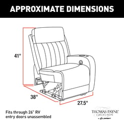 Lippert Components Seismic Hand Power Recliner with Massage and Heat — image 5